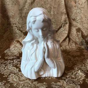 Madonna Planter Figural Vase Mary Praying White Pottery Vase Taiwan